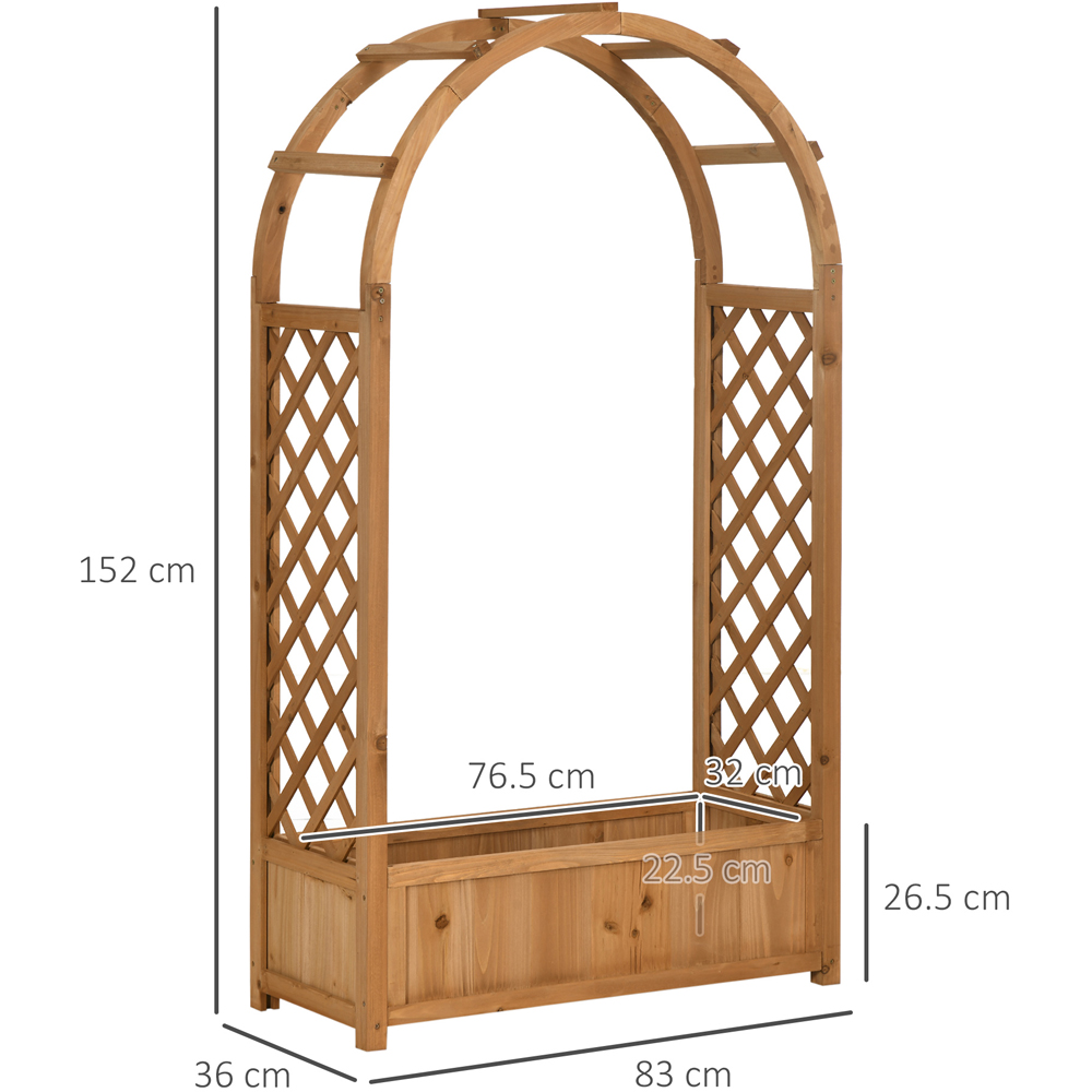 Outsunny Brown Wooden Raised Garden Bed with Trellis 152 x 36 x 83cm Image 9