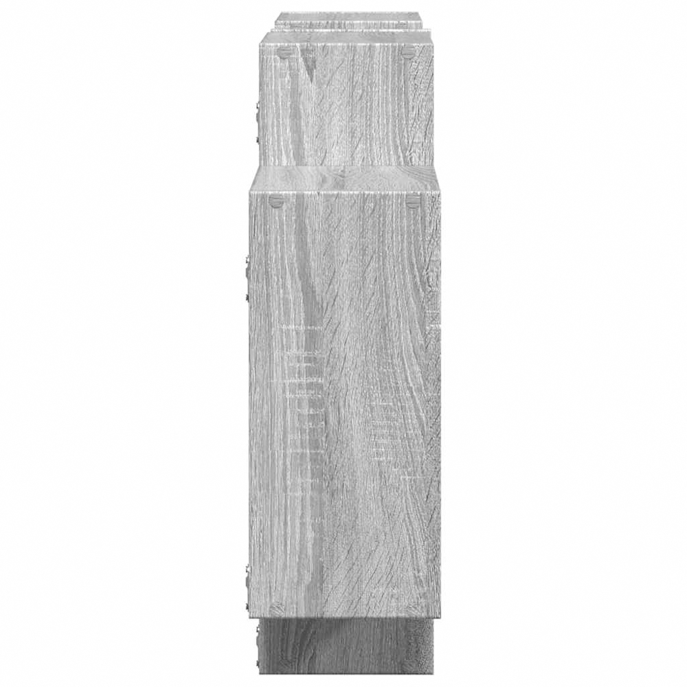 vidaXL 8 Shelf Grey Sonoma Floating Wall Shelf Image 4