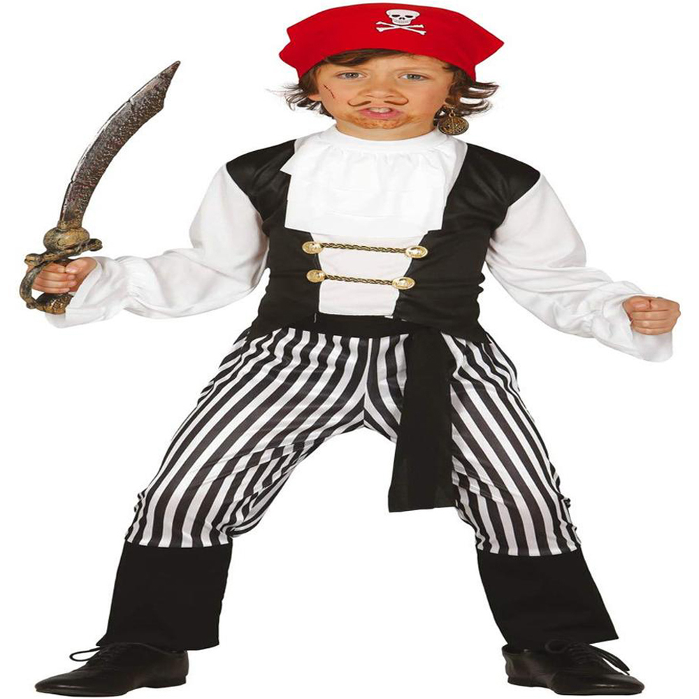 Fiestas Guirca Buccaneer White and Black Halloween Costume 3 to 4 Years Image 2
