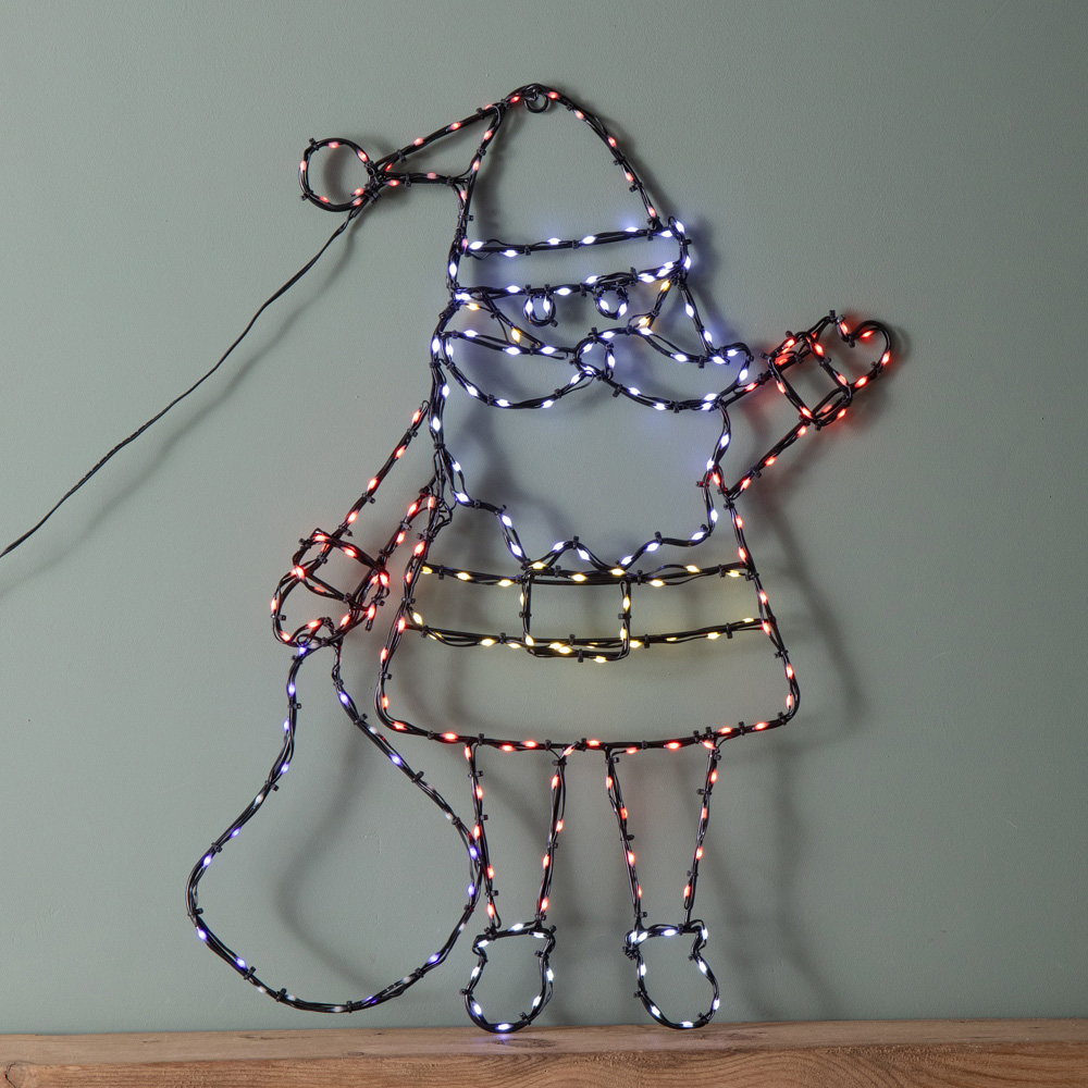 Samuel Alexander Multicolour LED FlexiBrights Light Up Christmas Santa Silhouette Decoration Image 3