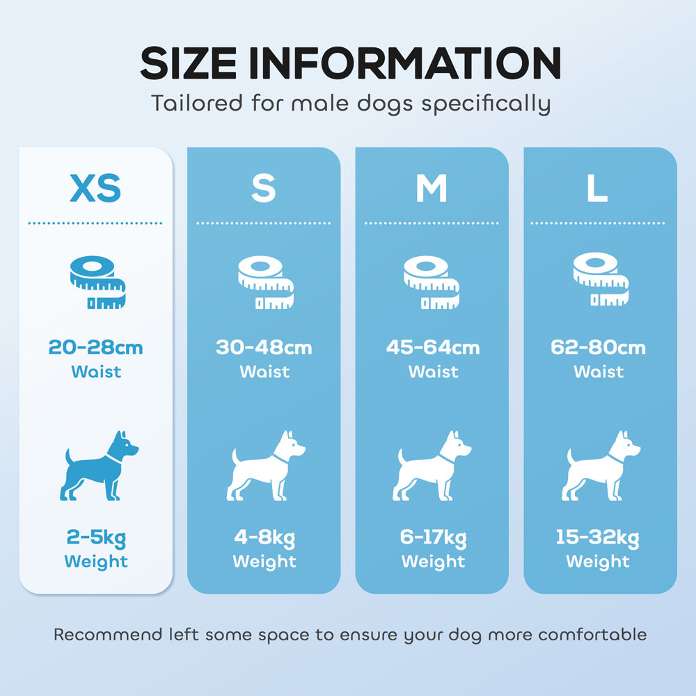 PawHut Extra Small Super Absorbent Male Dog Diaper 20-28cm 48 Pack Image 8