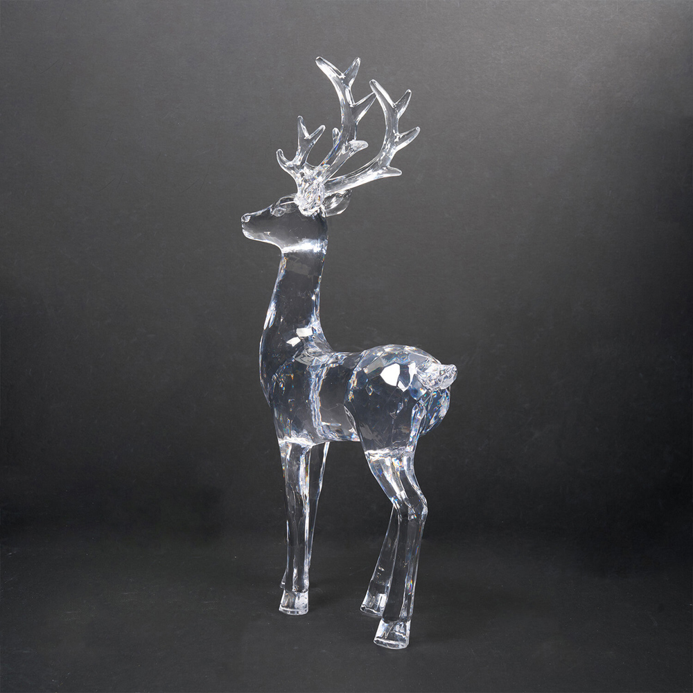 Crystal Acrylic Reindeer Decoration Clear Image 6