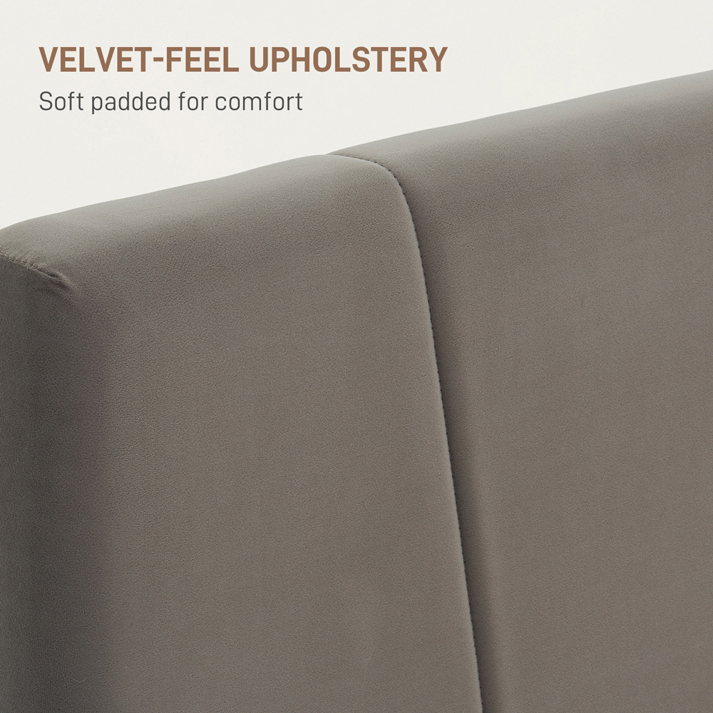 Portland King Size Adjustable Headboard Wooden Slats Bed Frame Image 3