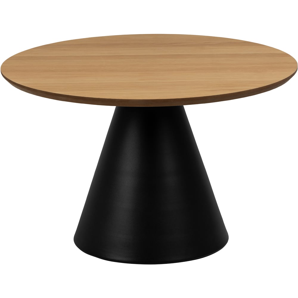 Florence Soli Round Black and Oak Coffee Table Image 3