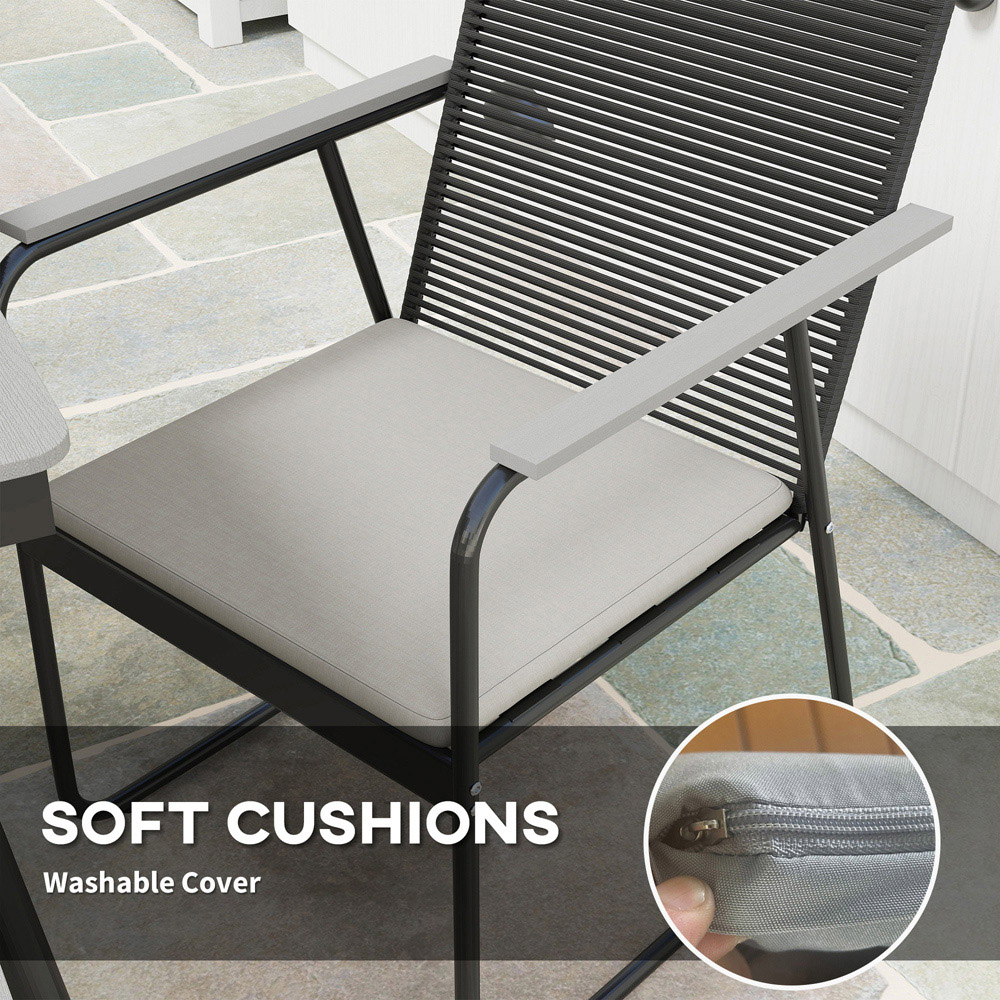 Outsunny 6 Seater Rattan Garden Dining Set Grey Image 7