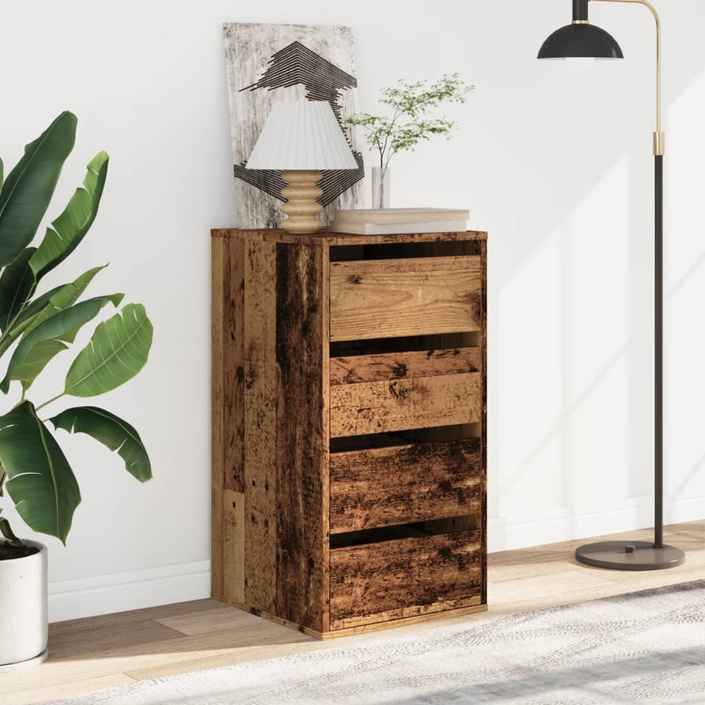 vidaXL 4 Drawer Old Wood Chest of Drawers Image 8