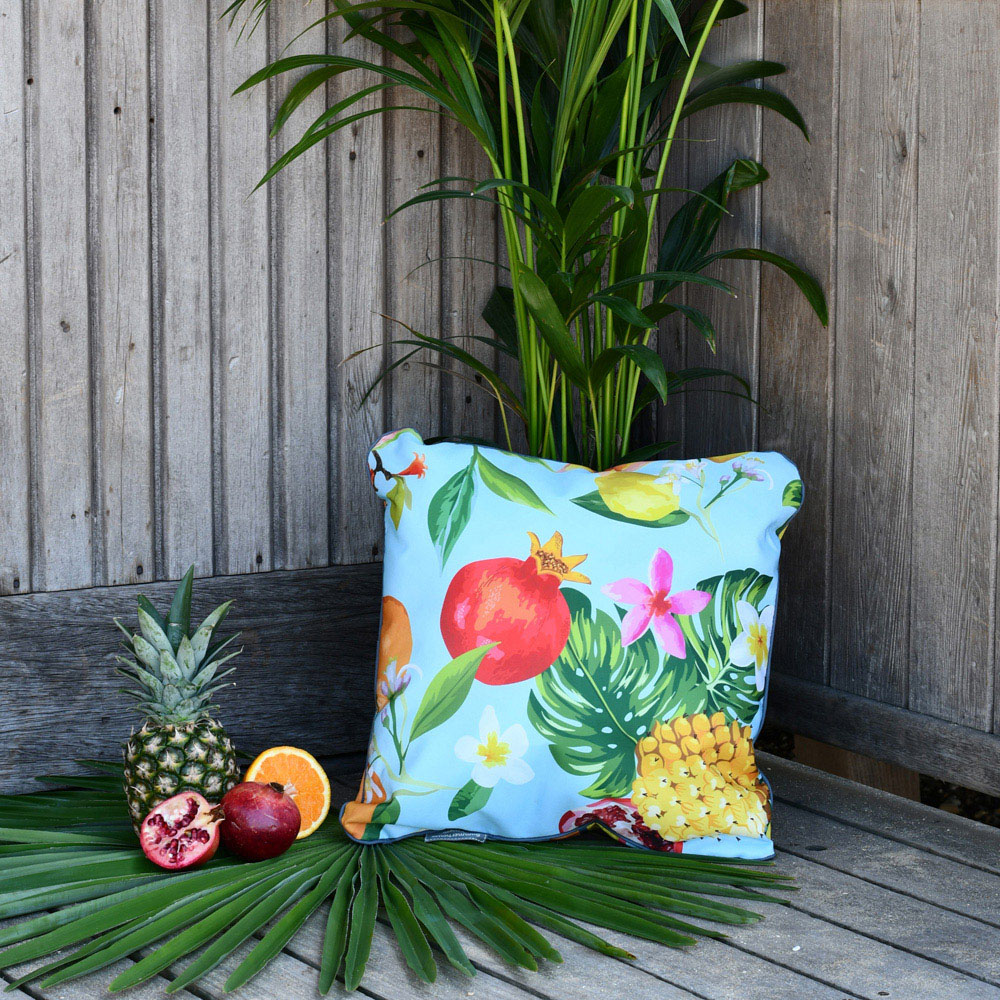 Summerhouse by Navigate Waikiki Fruit Aqua Stripe Double Sided Cushion Image 3