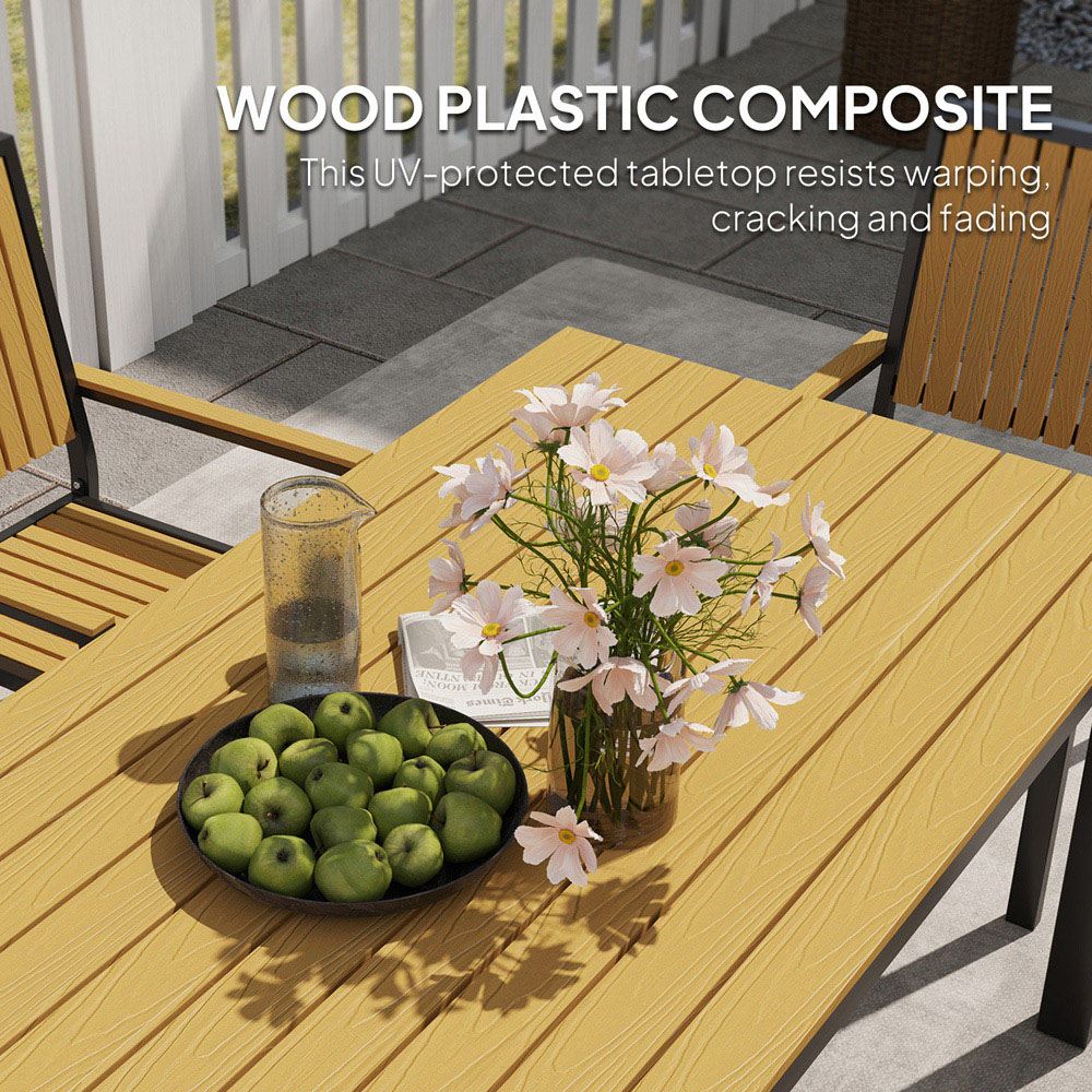 Outsunny 6 Seater Natural Garden Dining Set Image 6