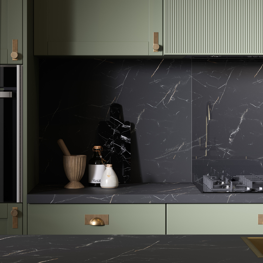 Omega Modern Laurent Marble Laminate Square Edge Kitchen Worktop 4100 x 620 x 38mm Image 2