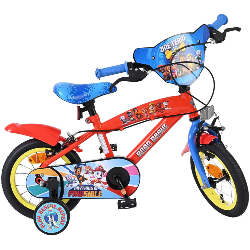 Volare Paw Patrol Core Kids 12 inch Multicolour Bike with Stabilisers Image 1