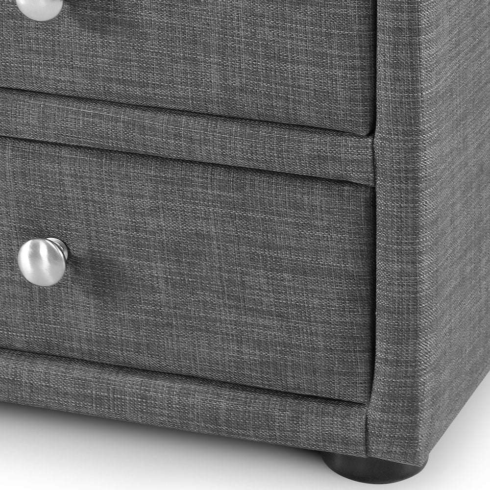 Julian Bowen Sorrento 3 Drawer Slate Grey Linen Bedside Table Image 4