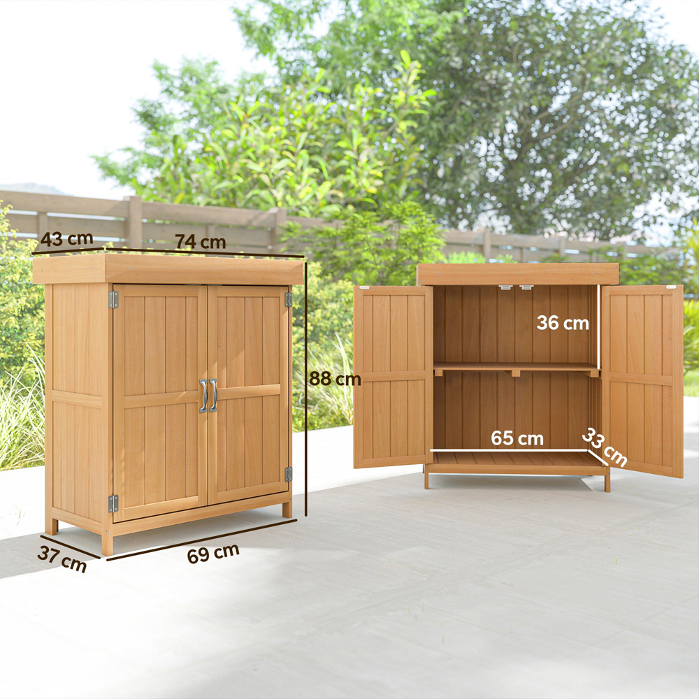 Outsunny 2.5 x 1.4ft Burlywood Garden Shed Image 9