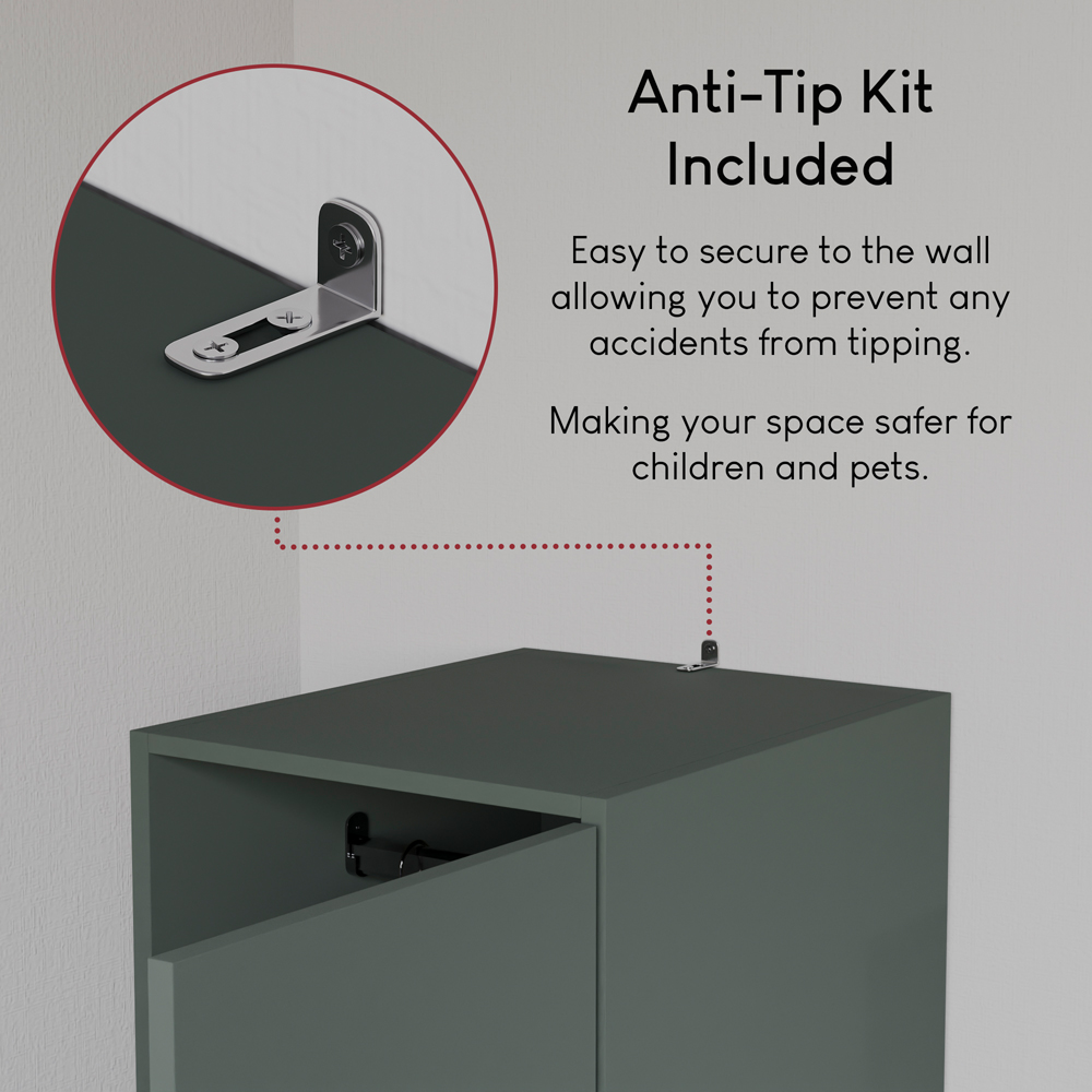 Vida Designs Riano Single Door Green Wardrobe Image 6