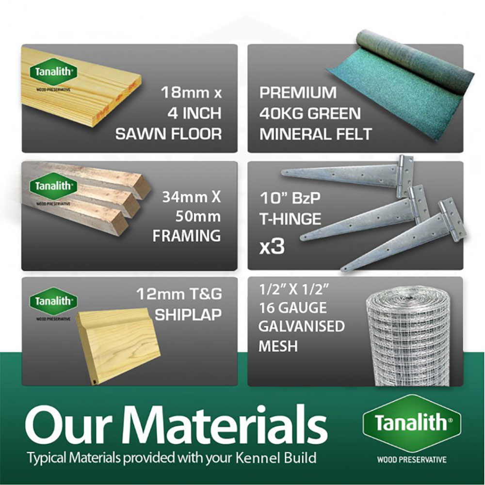 DIY Sheds 16 x 6ft Pressure Treated Tongue and Groove Timber Dog Kennel and Run Image 6