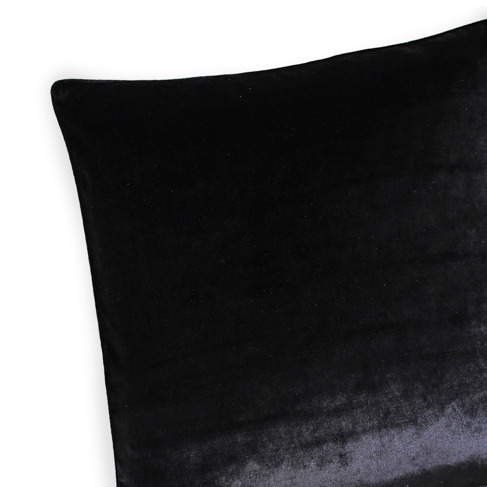 Paoletti Luxe Black Velvet Piped Cushion Image 2