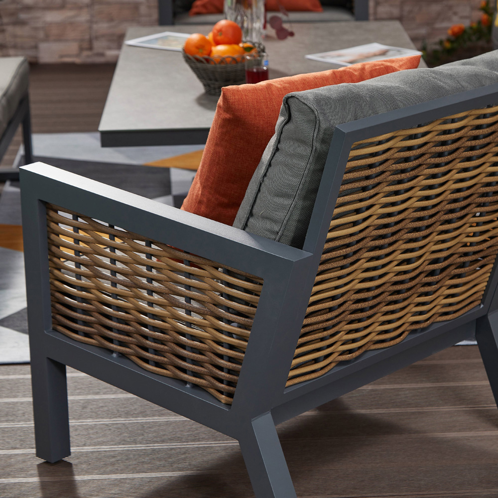Furniture One 7 Seater Grey Aluminium Outdoor Lounge Set with Lift-Up Table Image 3