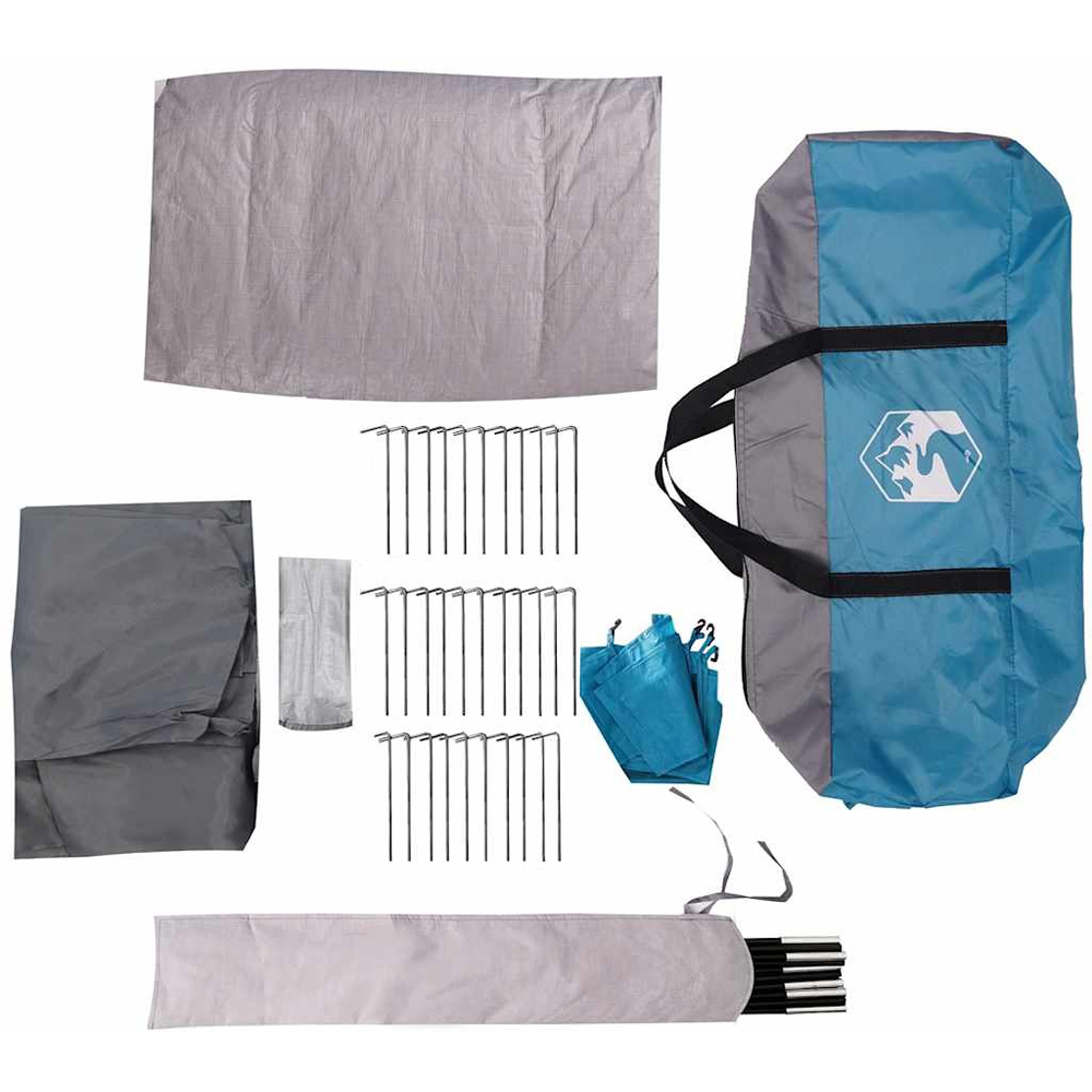 Walplus 8 Person Waterproof Tunnel Family Tent Blue Image 6