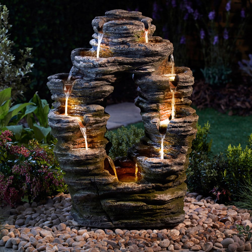 Garden Gear Serenity Double Sided Rock Cascade Water Feature Image 3