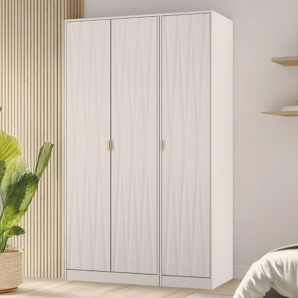 Crowndale Diamond 3 Door Kashmir Matt Tall Wardrobe Ready Assembled Image 1