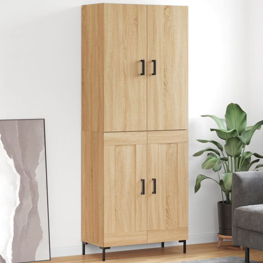 vidaXL 4 Door Sonoma Oak Highboard Image 1