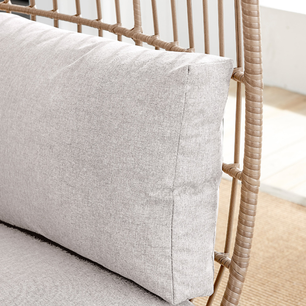 Furniturebox Veza Beige Rattan Egg Chair with Cushions Image 3