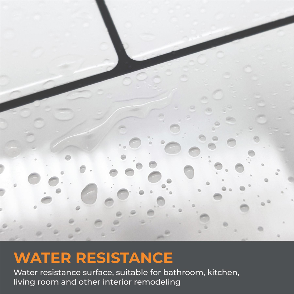 Walplus London Minimalist Brilliant White 3D Peel and Stick Backsplash Tile Sticker 6 Pack Image 6
