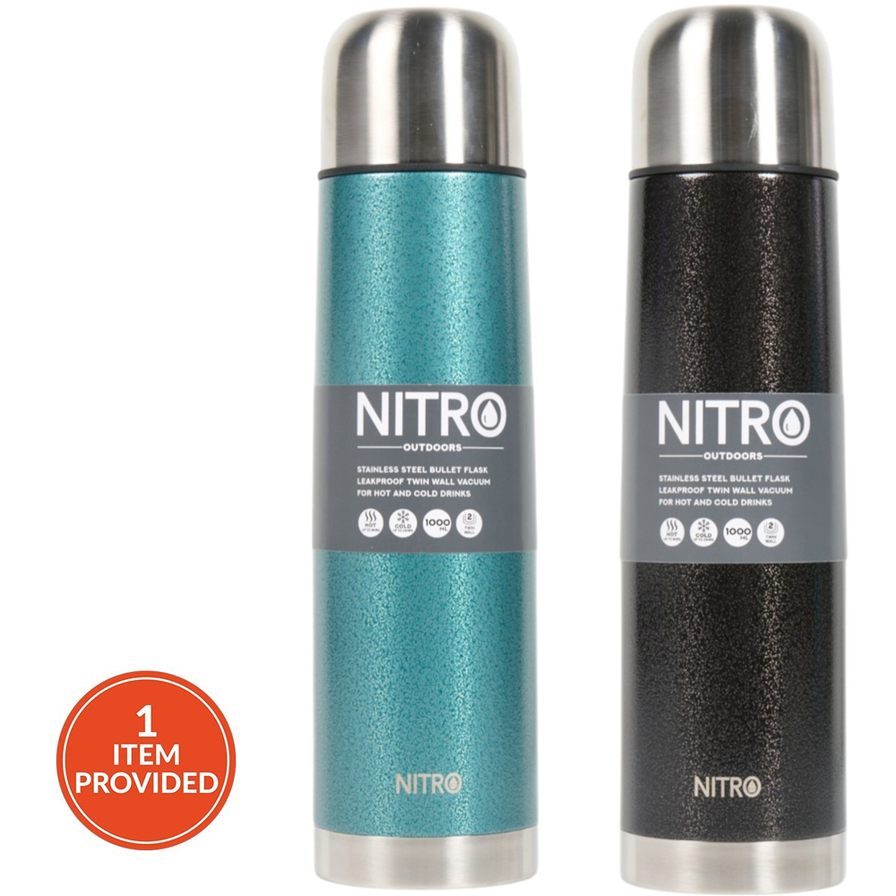 Nitro Stainless Steel Hammered Effect Vacuum Flask Image 1