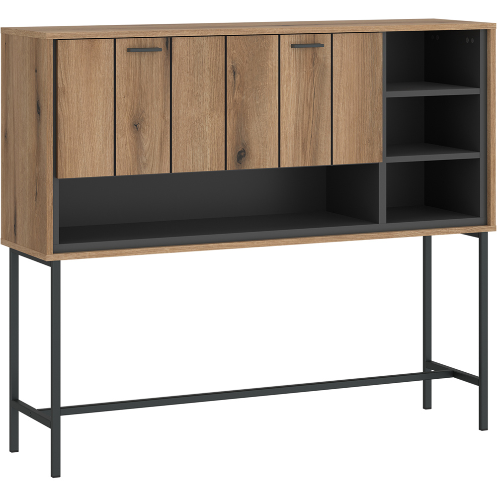 Furniture To Go Arundel Single Door 4 Shelf Oak Sideboard Image 2