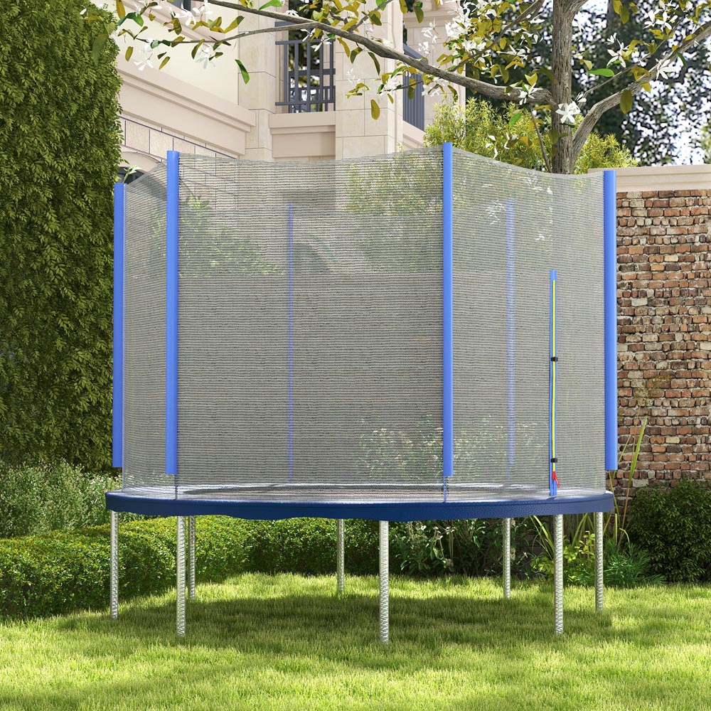 SPORTNOW 10ft Blue Trampoline Replacement Safety Net with Zipped Door Image 2