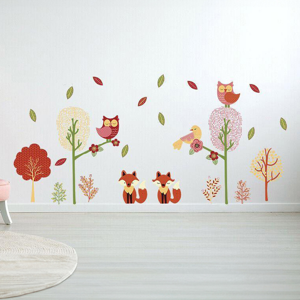 Walplus Kids Colourful Forest Creatures Self Adhesive Wall Stickers Image 1