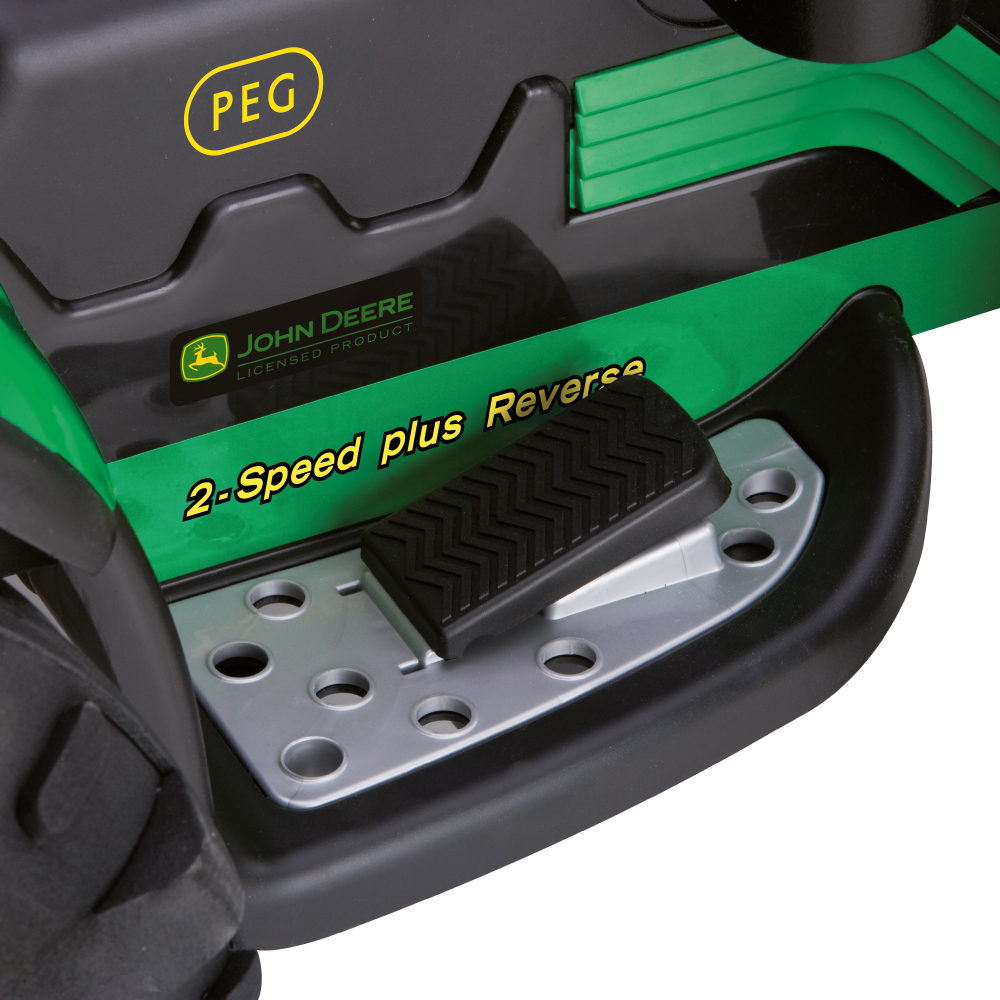PEG John Deere Ground Force Kids Electric Ride-On Tractor with Trailer Green and Yellow 12V Image 8