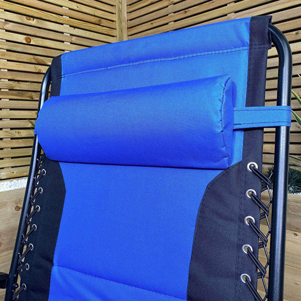 Samuel Alexander Blue and Black Multi Position Garden Sun Lounger Image 4