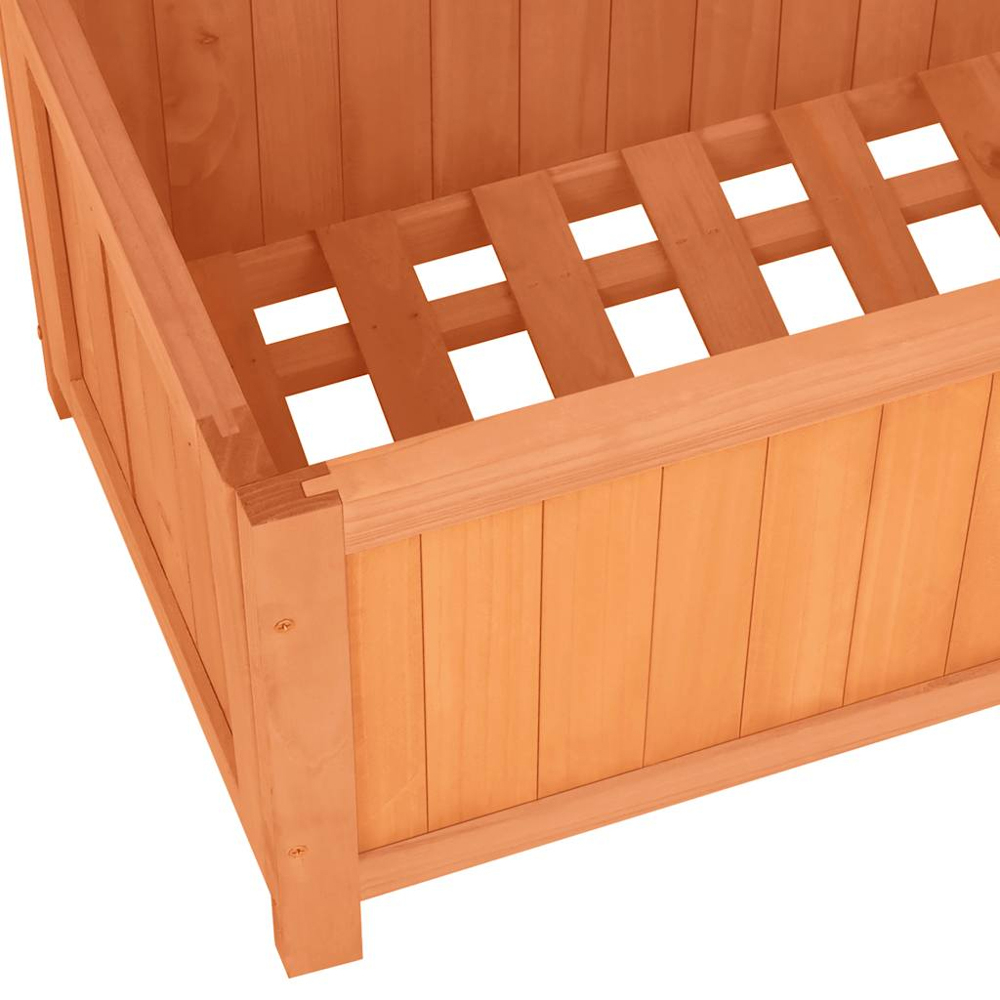 vidaXL Brown Fir Wood Garden Planter with Trellis 135 x 30 x 70cm Image 6