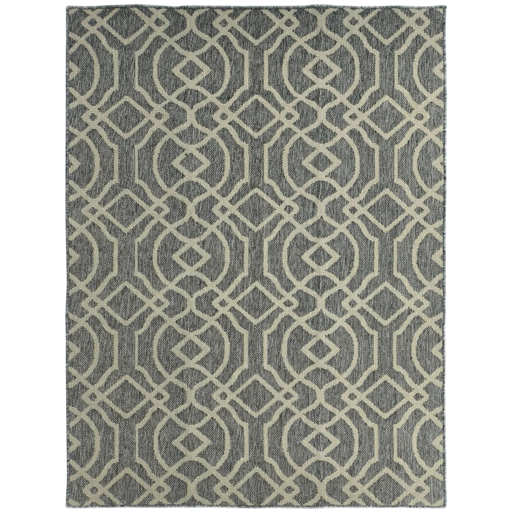 HOMCOM Grey Geometric Pattern Allergy Friendly Rug 170 x 120cm Image 1