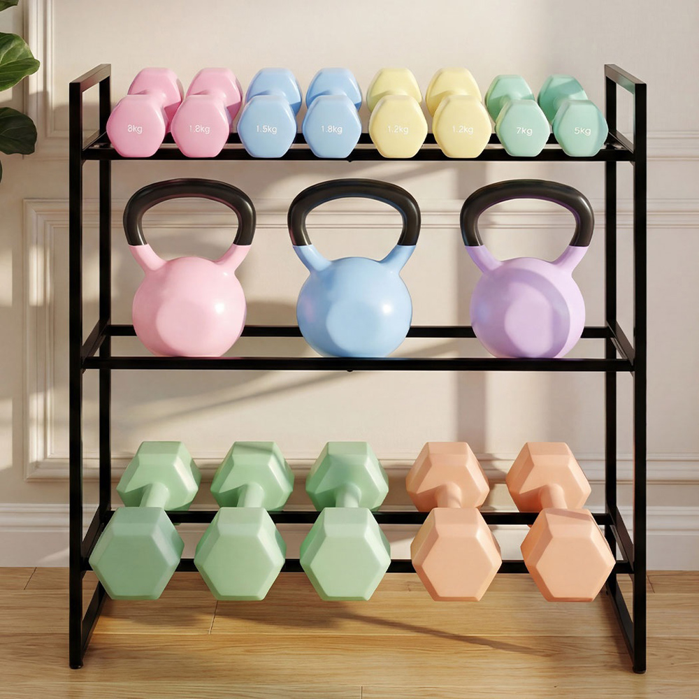 Lambu Centra 3-Tier Heavy Duty Steel Adjustable Dumbbell Rack Image 3