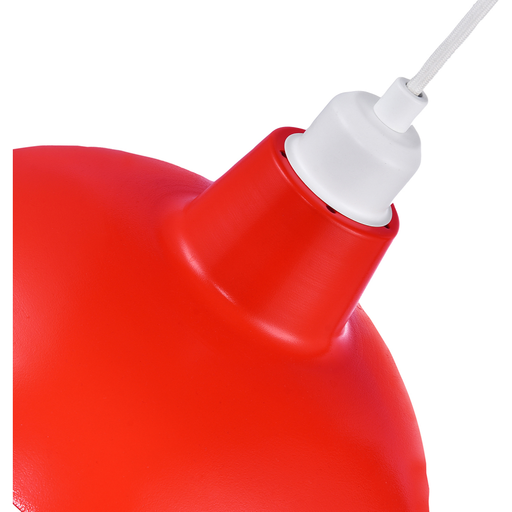 Happy Homewares Industrial Retro Design Matt Vibrant Red Curved Metal Pendant Shade Image 4