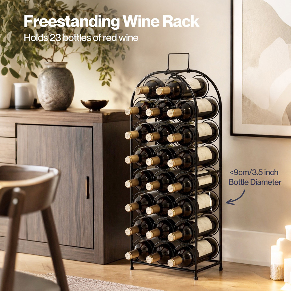 Levede Black 23 Bottles Freestanding Wine Rack Image 5