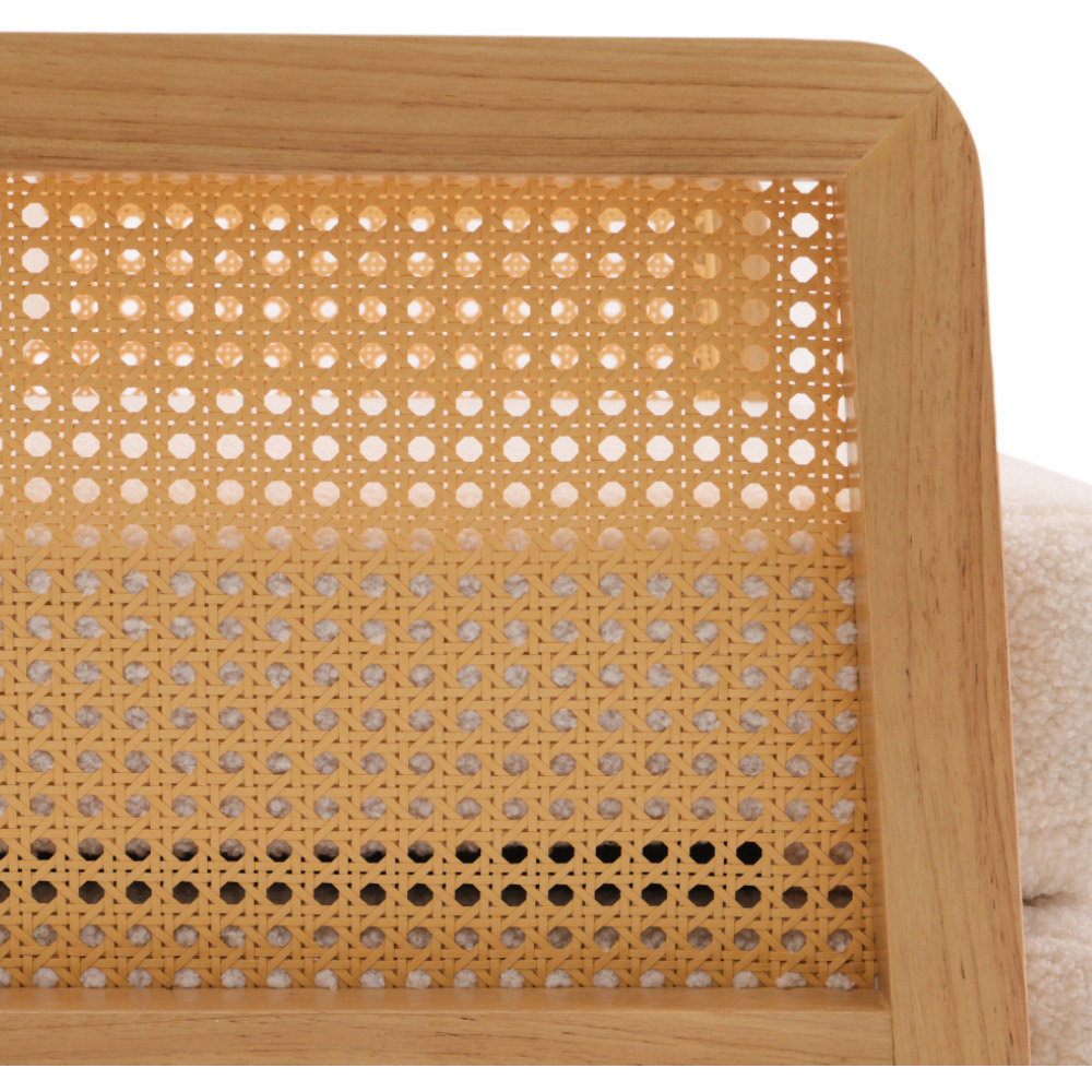 Living and Home Teddy Fleece Cushion Modern Rattan Armchair Image 7