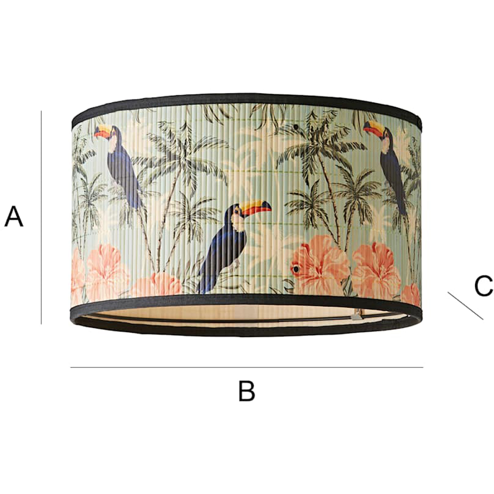 ValueLights Daintree Pastel Jungle Bamboo Drum Medium Ceiling Lamp Shade Image 7