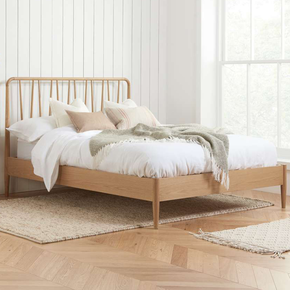 Jesper Double Oak Bed Frame Image 1