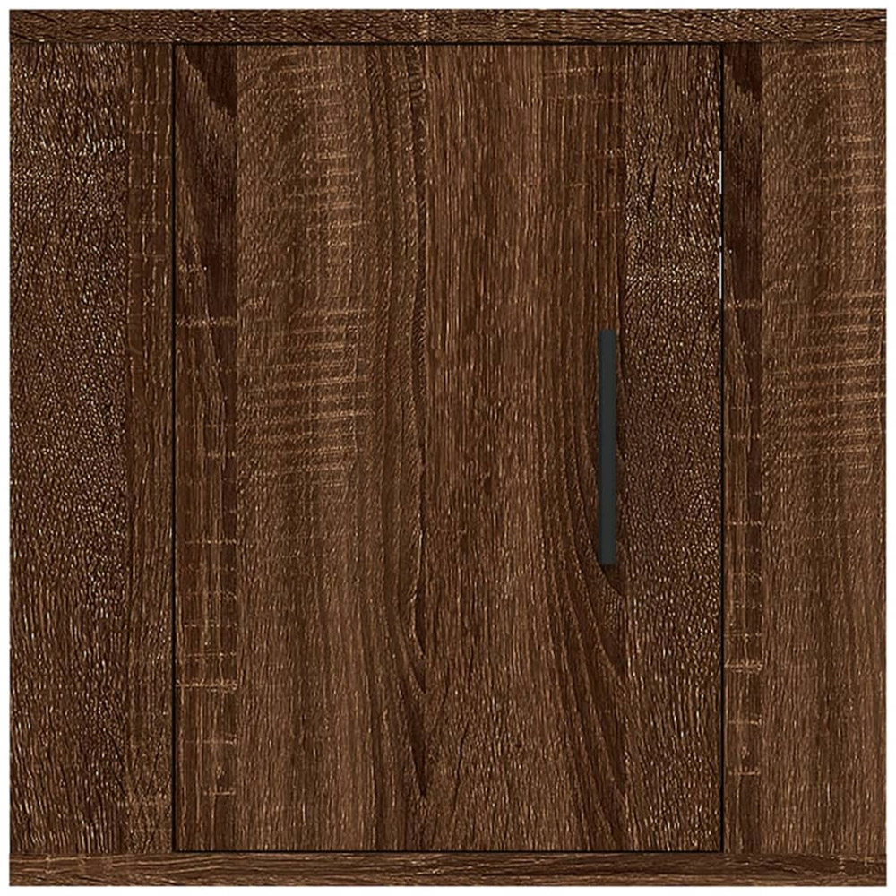 vidaXL Single Door Brown Oak Wall Mounted TV Cabinet Set of 2 Image 6