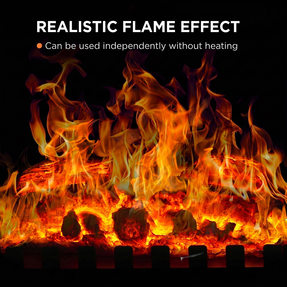 HOMCOM White Freestanding Electric Fireplace Log Burner with LED Flame Effect Image 7