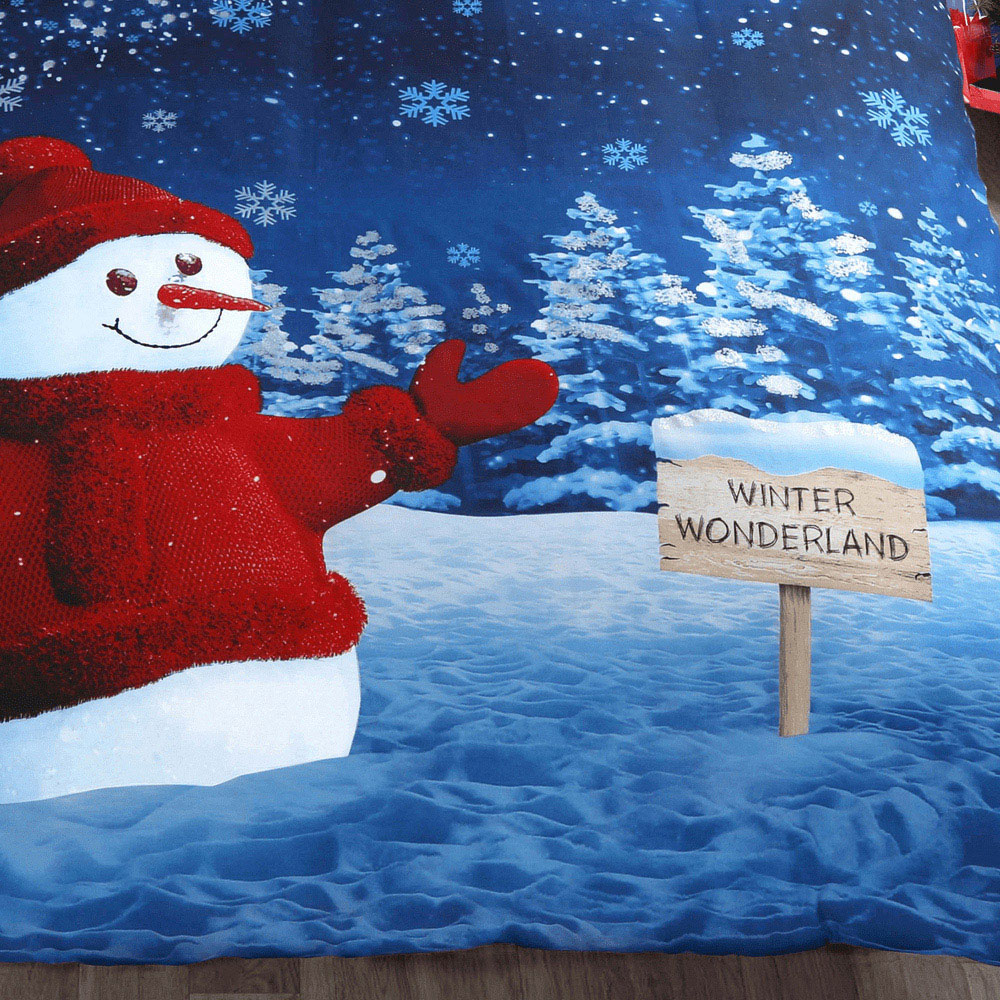 Velosso Double Glitter Snowman Panel Duvet Set Image 3