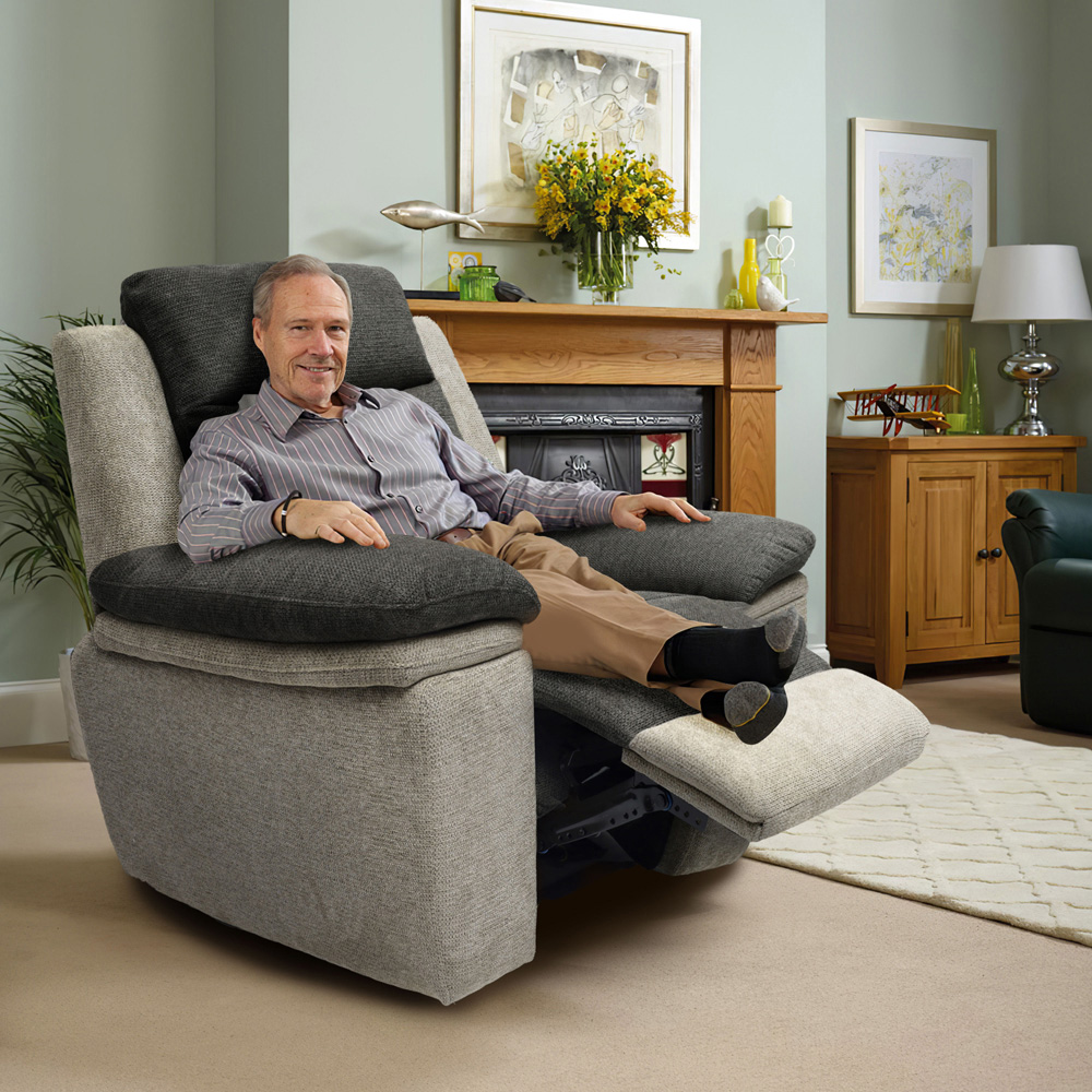 Comfy Living Grey Manual Recliner Chair Image 6