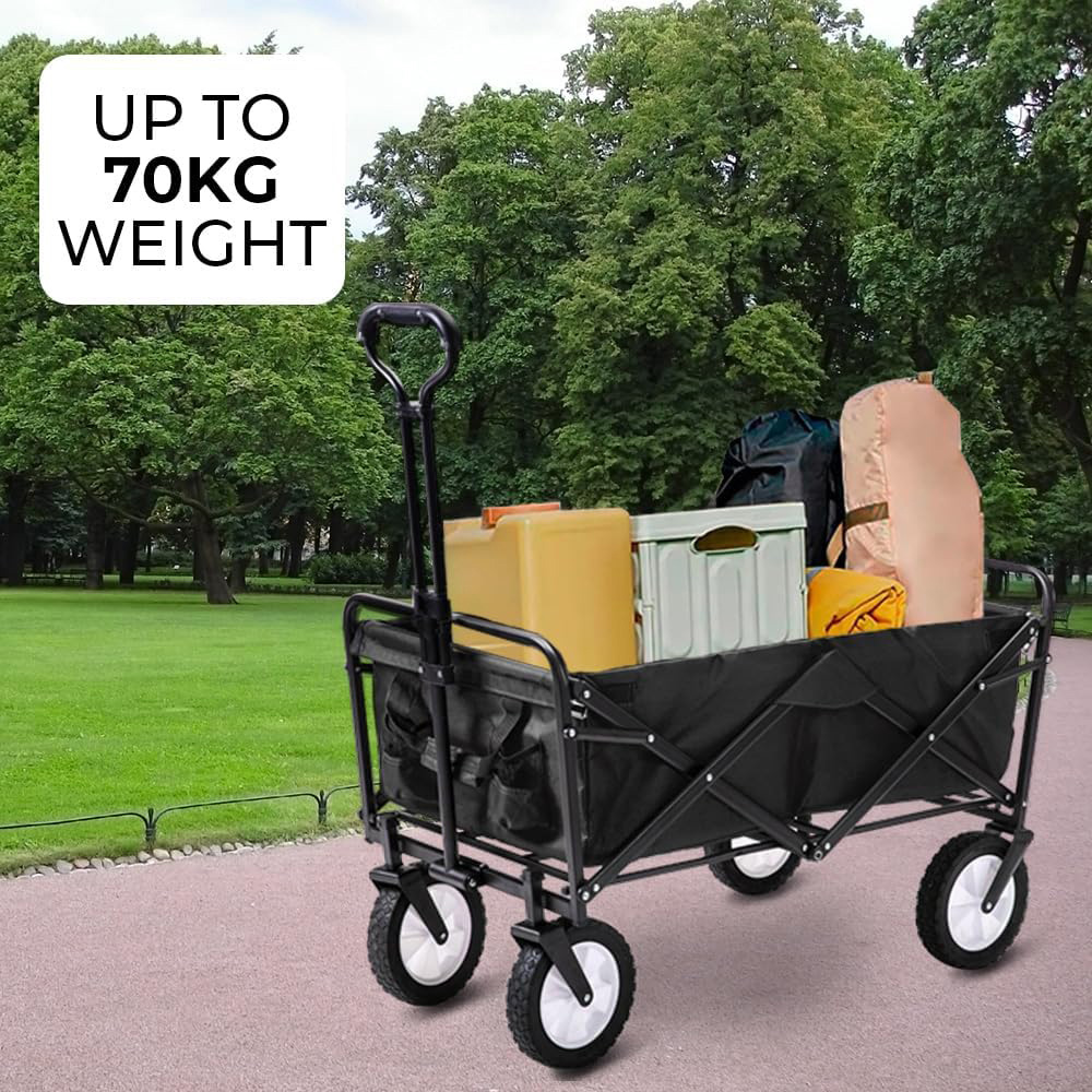 Alivio Black Foldable Wagon Cart with Adjustable Handle Image 8