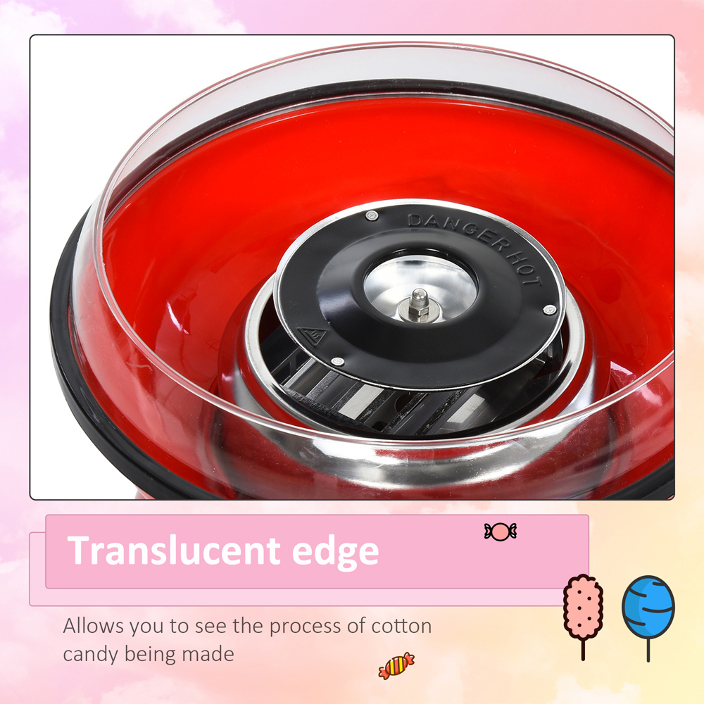 HOMCOM 800-060RD 450W Red Non-Stick Electric Candyfloss Machine Kit Image 7