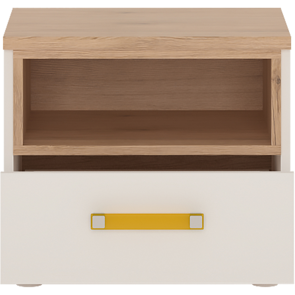 Florence 4KIDS Single Drawer Bedside Cabinet with Orange Handles Image 3