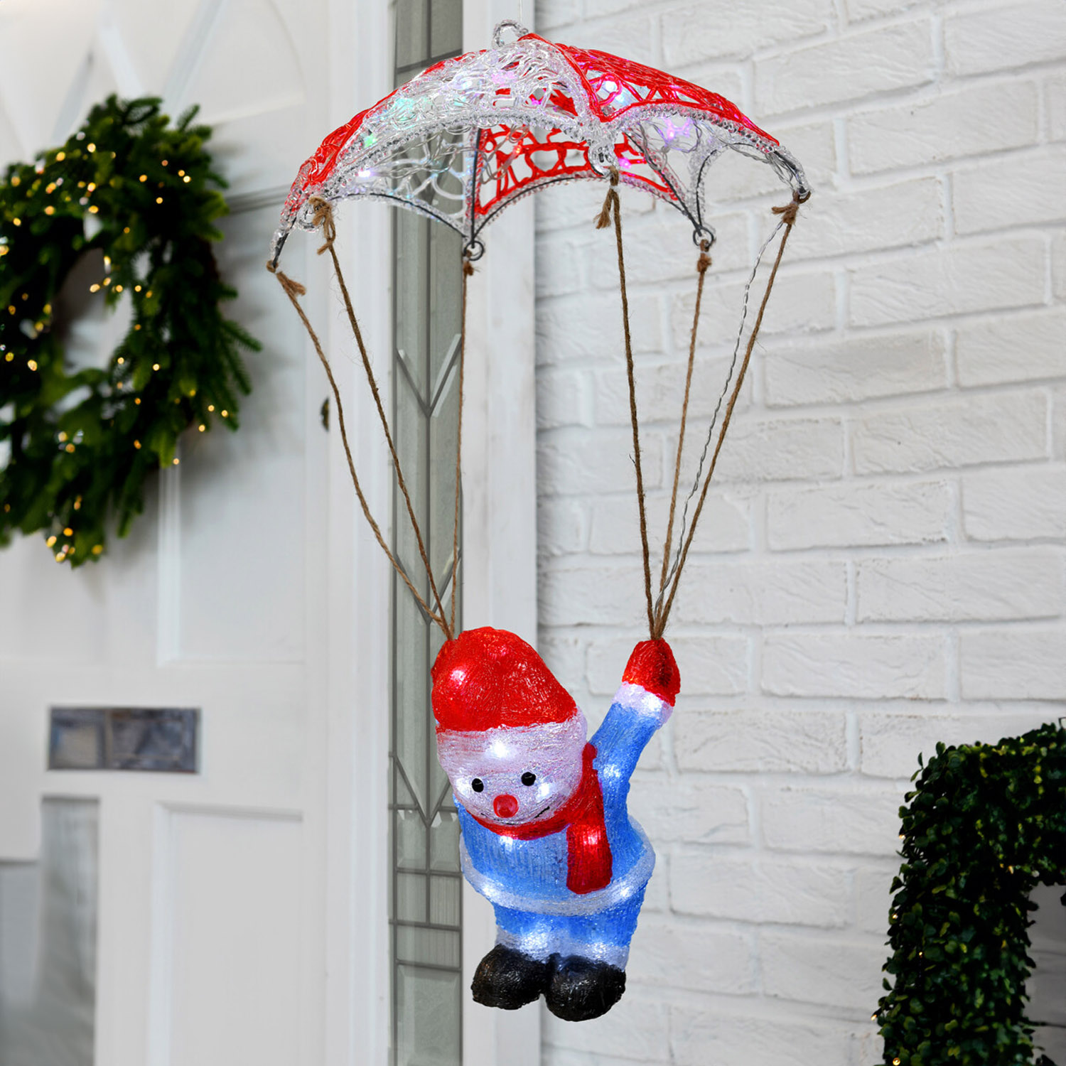 LED Acrylic Parachuting Snowman Outdoor Christmas Decoration Image