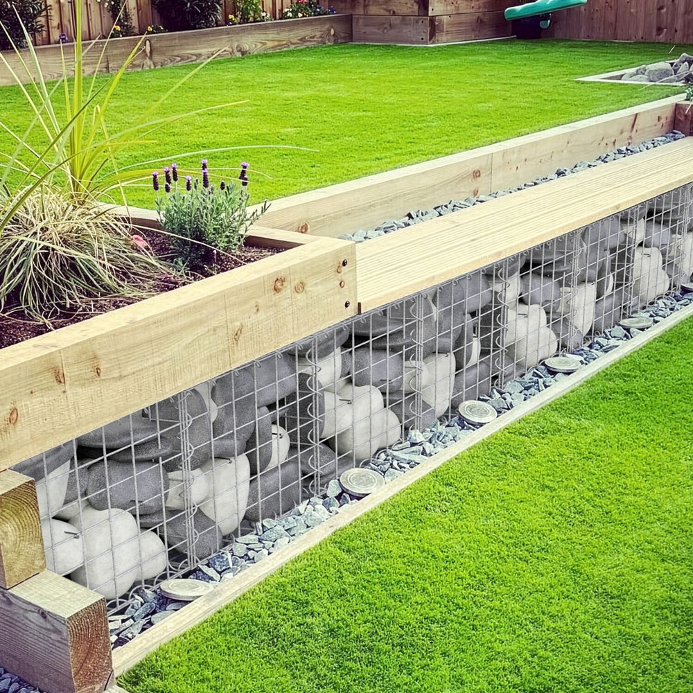 Galvanised Wire Mesh Gabion Cube Image 2