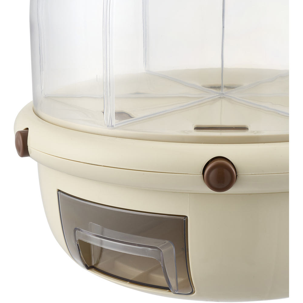 Living and Home 10L Cream White 360 Rotating Airtight Grain Dispenser Image 5